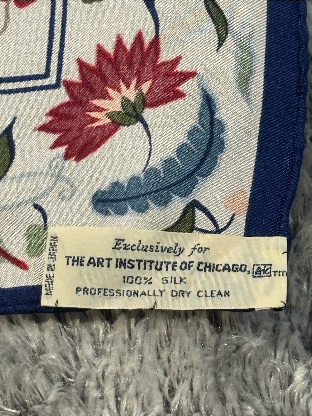 Floral Silk Scarf from Art Institute of Chicago 31” Multi Colored Flowers - Picture 2 of 16